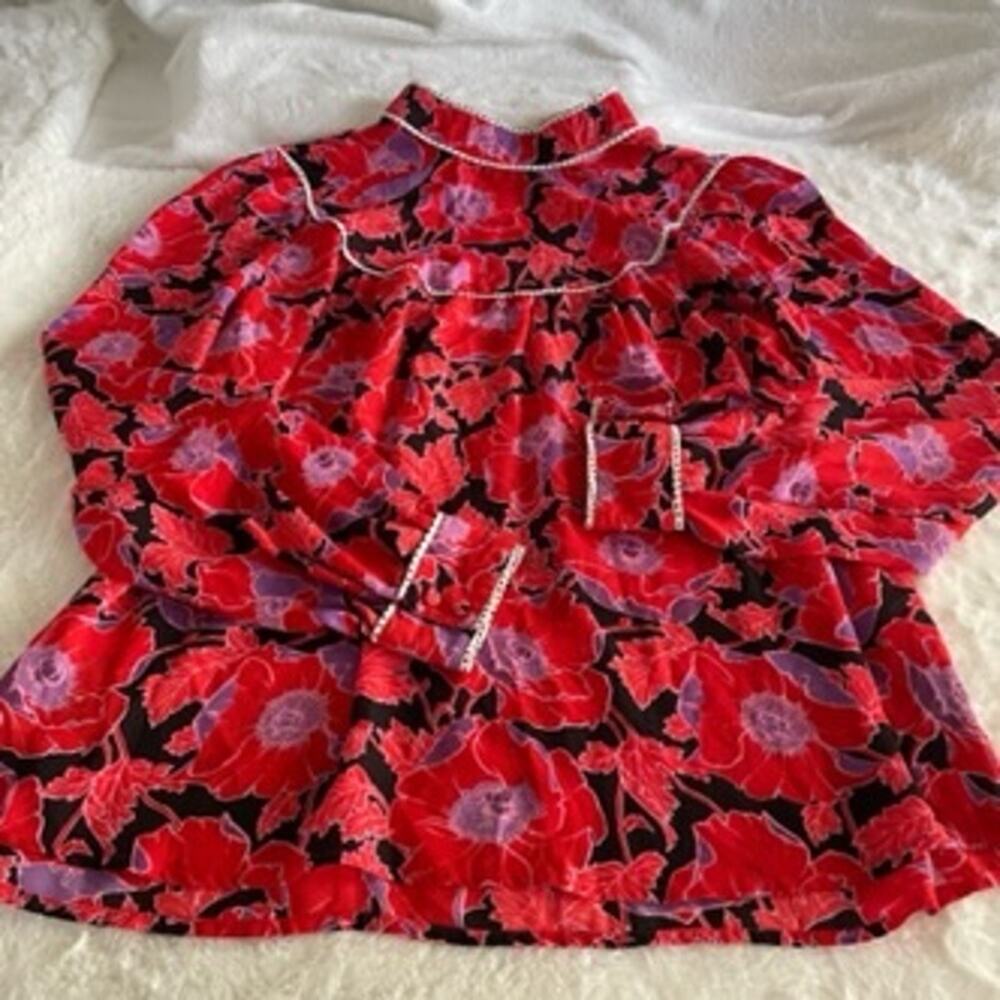 Who What Wear Floral Long Sleeve Blouse size medium M